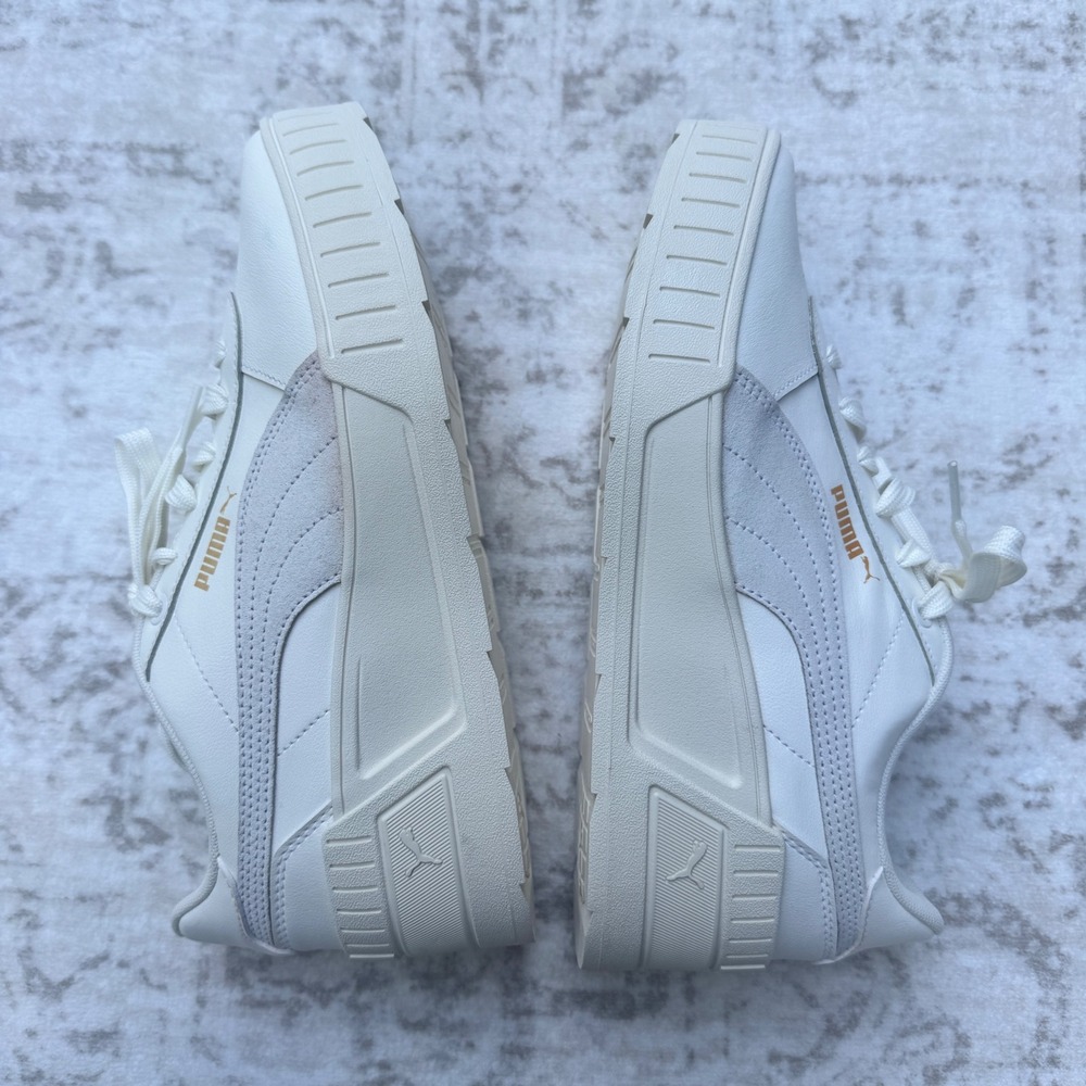 Puma Cali Wedge White Gray Gold Platform Sneakers low top Womens 9 - Picture 8 of 10